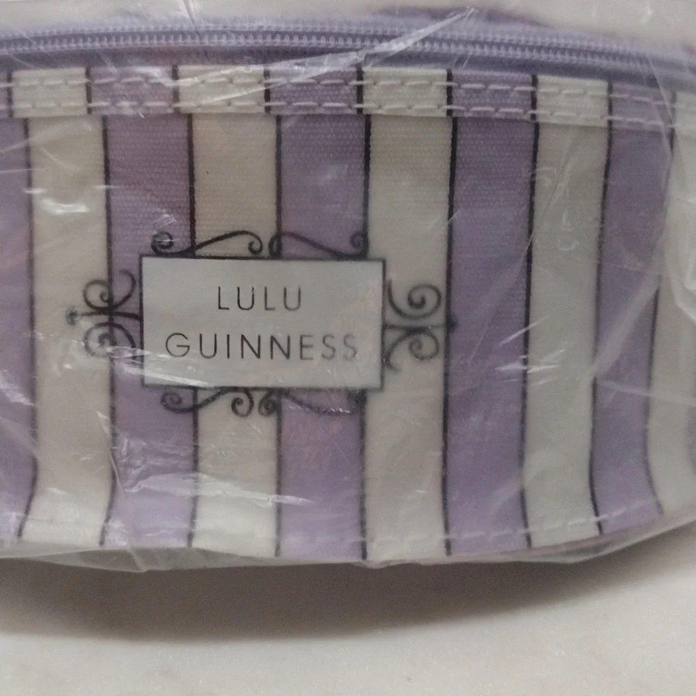 Lulu Guinness Purple/White Stripe Soft Eyewear Case & Cleaning Cloth Only #3 - Picture 2 of 7